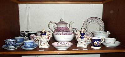 Lot 151 - 19th century pink lustre part tea service and assorted ceramics