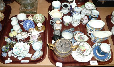 Lot 179 - Two trays of assorted miniature decorative teawares and ceramics, etc