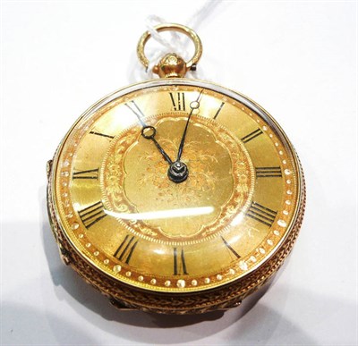 Lot 227 - An 18ct gold fob watch