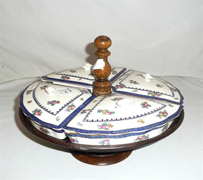 Lot 274 - Lazy susan with fitted dishes
