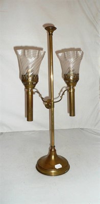 Lot 278 - An ecclesiastical brass two-branch candelabra