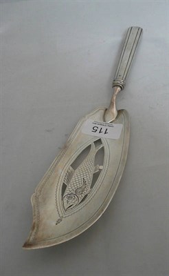 Lot 115 - A Georgian silver fish slice, the blade decorated with a fish