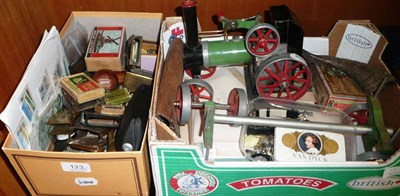 Lot 123 - Two boxes of Hammond steam engine collectables etc