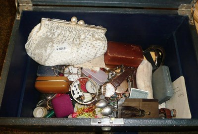 Lot 126 - Box of costume jewellery etc