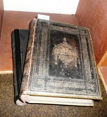 Lot 136 - Two family bibles with brass clasps