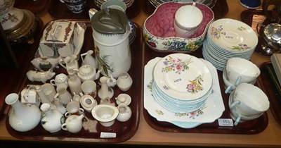 Lot 153 - Shelly's wild flower tea set, crested china and other decorative ceramics on two trays