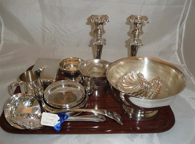 Lot 172 - Two silver coasters, plated wares etc