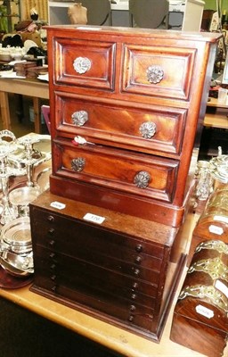 Lot 176 - A mahogany collectors cabinet and a Victorian walnut chest of drawers