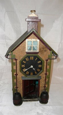 Lot 183 - Clock modelled as a wooden house