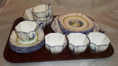 Lot 185 - A Shelley Queen Anne six setting tea service decorated in the 'My Garden' pattern comprising of six