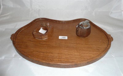 Lot 188 - Mouseman tray, lighter and ashtray