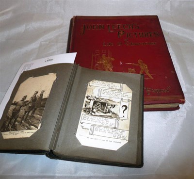 Lot 196 - An album of Bairnsfather postcards and one volume of John Leech's 'Pictures of Life and...