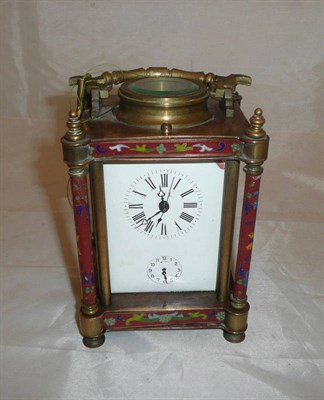 Lot 199 - Carriage clock with key