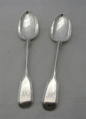 Lot 206 - Two Victorian fiddle pattern spoons