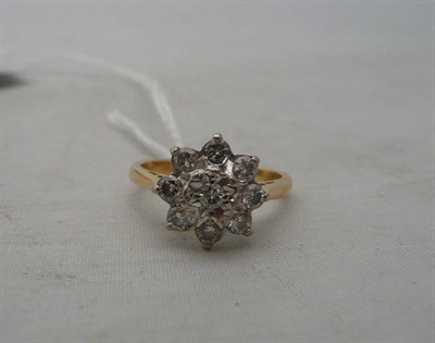 Lot 220 - An diamond flower head cluster ring