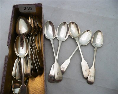 Lot 245 - A collection of Georgian and later teaspoons, 12oz