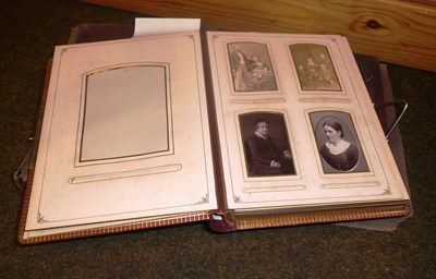 Lot 267 - Three Victorian photograph albums and an album of postcards