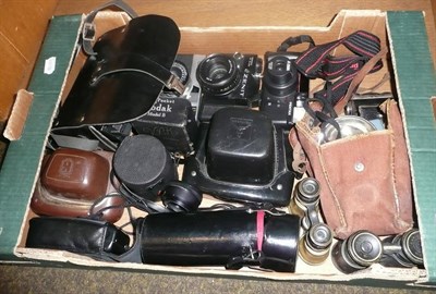 Lot 273 - Shelf of cameras etc