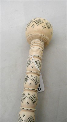 Lot 278 - A 19th century Indian ivory walking stick