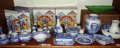 Lot 282 - A collection of Spode Italian pattern blue and white including a tea service, candlesticks, trinket