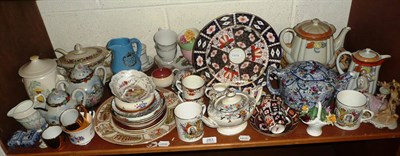 Lot 283 - Two Royal Crown Derby cups and saucers, Royal Crown Derby plate, Maling teapot and other decorative