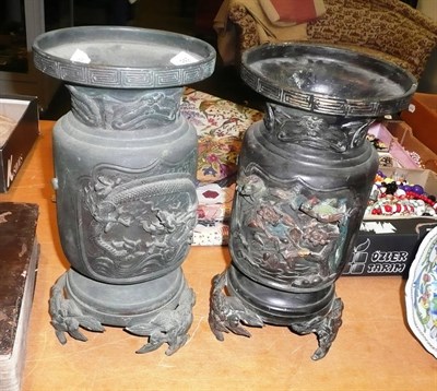 Lot 361 - Pair of Chinese bronze vases