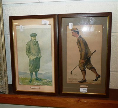 Lot 380 - Four Vanity Fair prints of golfers by Spy and Lib (two lithographic and two photographic)