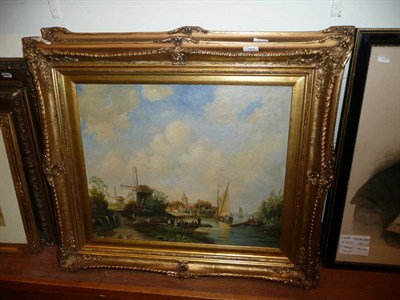 Lot 385 - Pair of 20th century gilt framed oils on canvas, Continental landscapes (possibly Dutch)