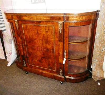 Lot 393 - A Victorian figured walnut, marquetry and gilt metal mounted credenza, 3rd quarter 19th...