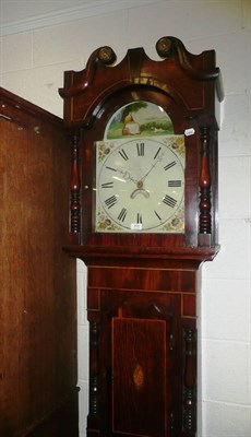 Lot 405 - Oak longcase clock