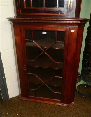 Lot 412 - Glazed mahogany corner cupboard