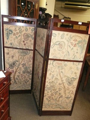 Lot 413 - Folding mahogany screen