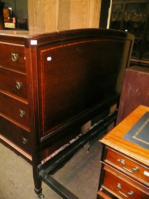 Lot 419 - Edwardian banded mahogany double bedstead with a modern mattress