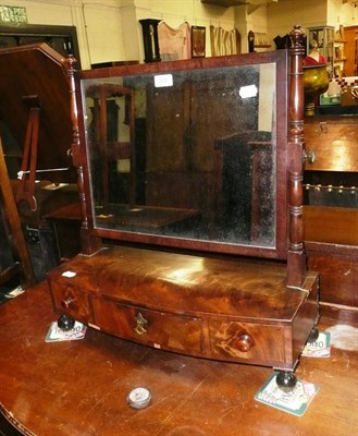 Lot 426 - 19th century three drawer toilet mirror