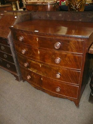 Lot 439 - Regency mahogany bow front four height chest