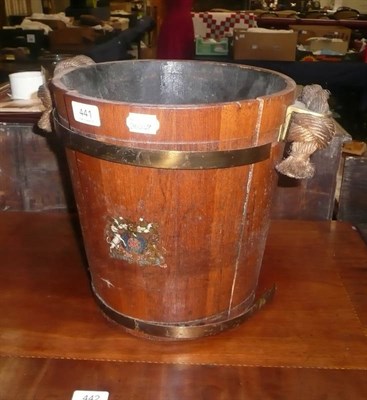 Lot 441 - A coopered mahogany bucket