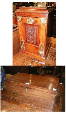 Lot 444 - Mahogany writing slope and a mahogany coal purdonium