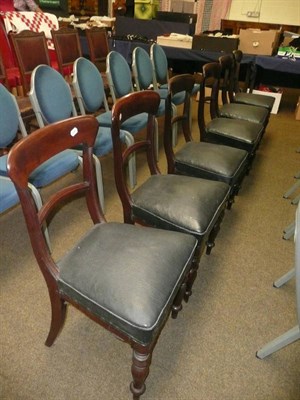 Lot 457 - A set of six Victorian mahogany buckle back chairs