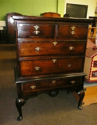 Lot 473 - Oak chest on stand