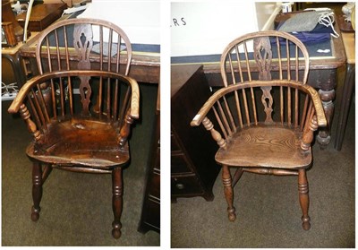 Lot 505 - Two ash and elm Windsor chairs