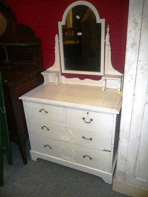 Lot 569 - White painted dressing chest with mirror