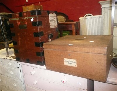 Lot 579 - Two old plate chests in oak and walnut