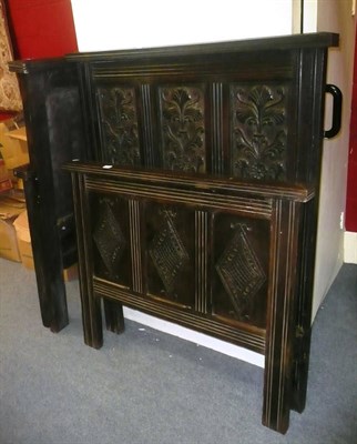 Lot 603 - Two pairs of carved oak bed ends