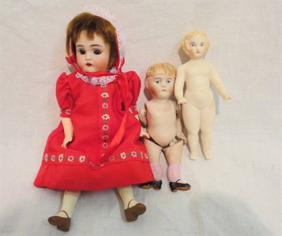 Lot 1005 - Kestner Bisque Socket Head Doll impressed 155, with sleeping blue eyes, open mouth, original...