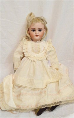 Lot 1020 - Simon And Halbig Bisque Socket Head Doll impressed '1079' with original blond wig, pierced...