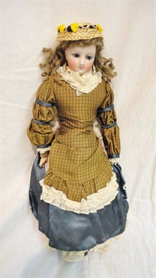 Lot 1026 - Late 19th Century Bisque Socket Head French Fashion Doll on a bisque shoulder plate with...