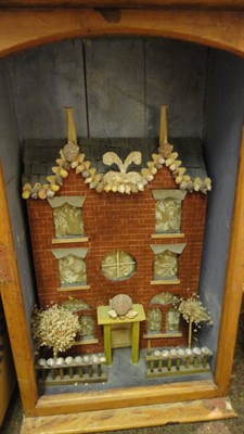 Lot 1034 - Small Early 20th Century Dolls Cottage constructed from a 'Corn Flour' box, painted and...