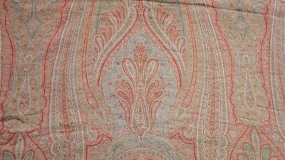 Lot 1043 - Red Ground Woven Paisley Shawl, 160 cms by 330 cms