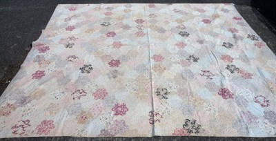 Lot 1063 - A Very Large Victorian Patchwork Quilt 295 cms by 255 cms