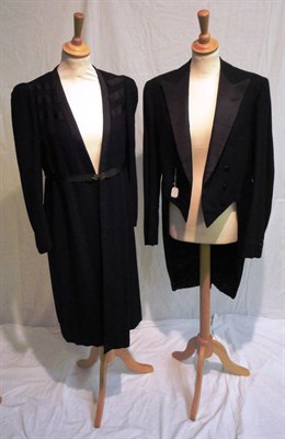 Lot 1085 - Assorted Costume including a blue satin quilted gents jacket; purple silk dressing gown with...